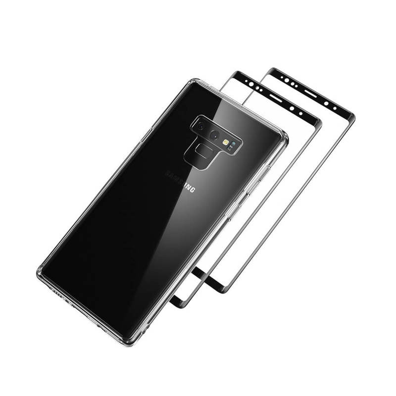 ESR Bundle:Samsung Galaxy Note 9 Tempered Glass Case Clear+ Full-Coverage Tempered Glass Screen Protector Clear Case